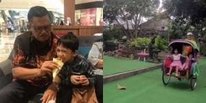 Intip Eks Kapolri Momong Cucu, Sampai Rela Jadi Tukang Becak!
