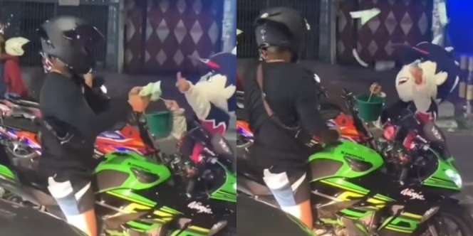 Viral Pengendara Motor Sport Hamburkan Uang ke Badut Jalanan, Bikin Geram Netizen