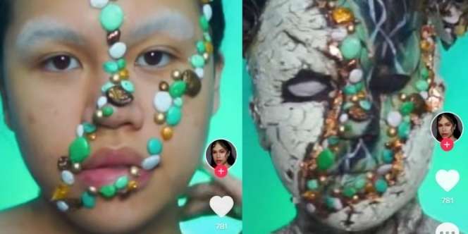 Transformasi Makeup Menggunakan Bebatuan, Bikin Warganet Merinding!