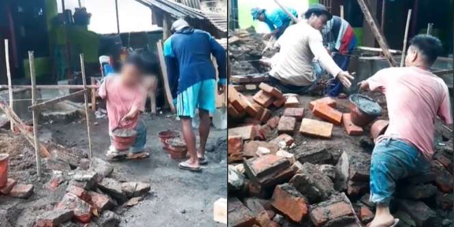 Video Viral Aksi Mencengangkan Kuli Bangunan dengan Keterbatasan Fisik, Tetap Gesit