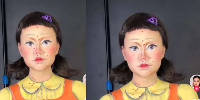 Bikin Riasan Mirip Boneka di Serial Squid Game, Video MUA Ini Tuai Pujian