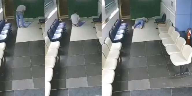 Sujud Terakhir, CCTV Rekam Detik-Detik Akhir Pria Meninggal Dunia saat Sholat