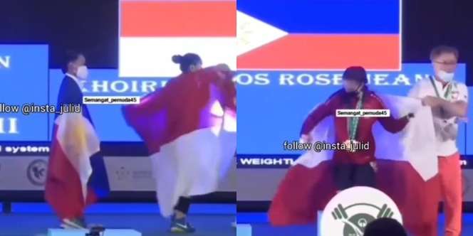 Dulu Dilakukan Zohri, Kini Giliran Atlet Polandia Pinjam Bendera Indonesia untuk Rayakan Kemenangan