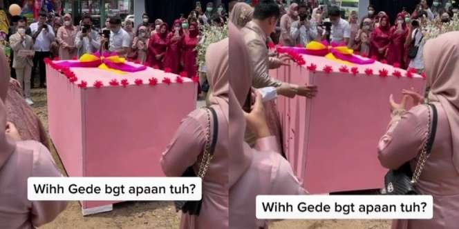 Pengantin Dapat Kado Super Besar, Isinya Bikin Undangan Melongo