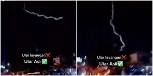 Video Ular Raksasa 'Terbang' Saat Malam Hari, Warga Geger