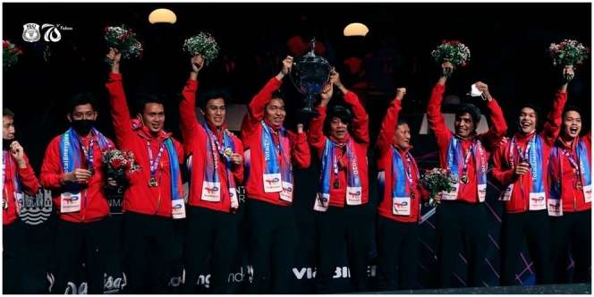 9 Potret Euforia Indonesia Juara Thomas Cup 2020