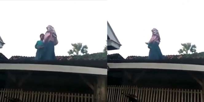 Aksi Dua ABG Nekat Joget TikTok di Atas Genteng, Endingnya Bikin Nyesek!