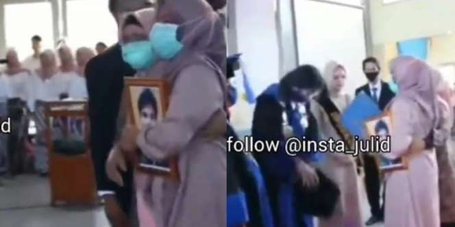 Pilu! Momen Haru Ibu Ikut Wisuda Gantikan Anaknya yang Meninggal