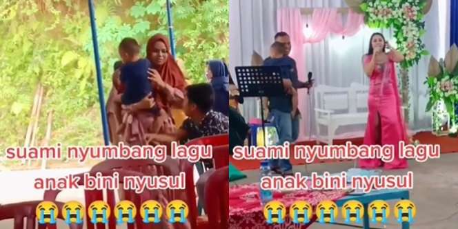 Aksi Kocak Suami Asyik Duet Bareng Biduan Tiba-tiba Istri & Anak Nyusul, Mendadak Mati Gaya
