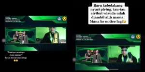 Momen Kocak Wisudawati Sibuk Cuci Piring `Dibajak` Emaknya Tampil Pas Wisuda Online