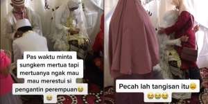 Viral Pengantin Wanita Nangis Gegara Sikap Mertua saat Sungkeman di Pelaminan