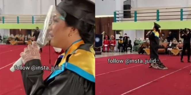 Momen Haru Wisudawati Nyanyi 'Titip Rindu Buat Ayah', Ruangan Mendadak Hening