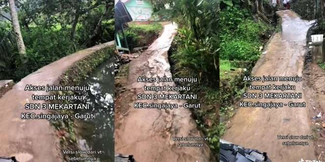 Viral Video Perjuangan Guru Menuju Sekolah, Merinding Abis Lihat Akses Jalannya!