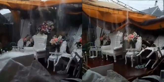 Viral Pelaminan Porak-poranda Diterjang Hujan Angin, Warganet: Doa Mantan yang Terkabul