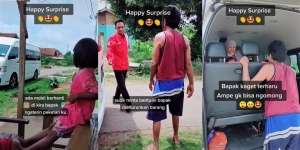 Momen Haru Ayah Ketemu Anak dan Cucu yang Lama Merantau, Bikin Mewek