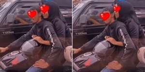 Viral Sepasang Kekasih Bermesraan di Lampu Merah, Netizen Soroti Kejanggalan!