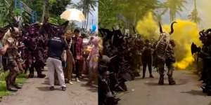 Anti-Mainstream! Deretan Monster Jadi Pagar Bagus Sambut Mempelai Pria