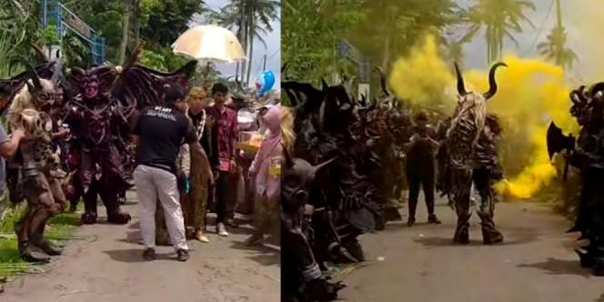 Anti-Mainstream! Deretan Monster Jadi Pagar Bagus Sambut Mempelai Pria