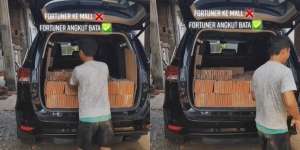Duh, Mobil Fortuner Dipakai Buat Ngangkut Batu Bata