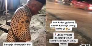 Wanita Ini Sengaja Bikin Motornya Kempes untuk Tolong Kakek Penambal Ban