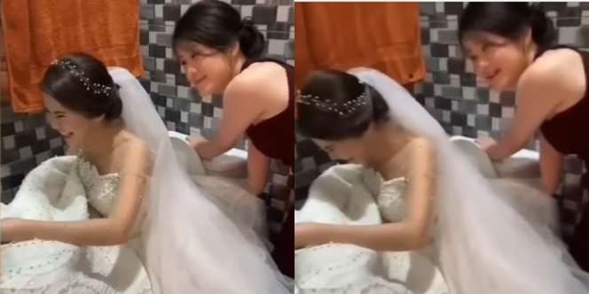 Sudah Pakai Gaun Cantik Pengantin Wanita Ini Malah 'Kebelet', Sikap Sahabat Jadi Sorotan