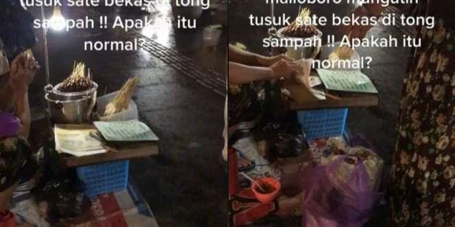 Viral Kuliner di Malioboro: Sudah Kadung Makan, Penjual Ternyata Punguti Tusuk Sate Bekas di Tempat Sampah