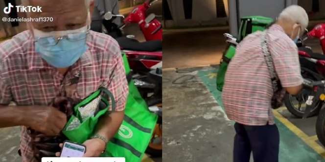 Tubuh Sudah Membungkuk, Kakek 83 Tahun Kerja Jadi Kurir Makanan Demi Biaya Hidup