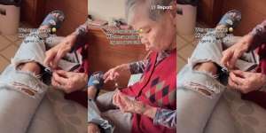 Lihat Cucu Pakai Celana Jeans Model Sobek-sobek, Aksi Gemas Sang Nenek Jadi Sorotan