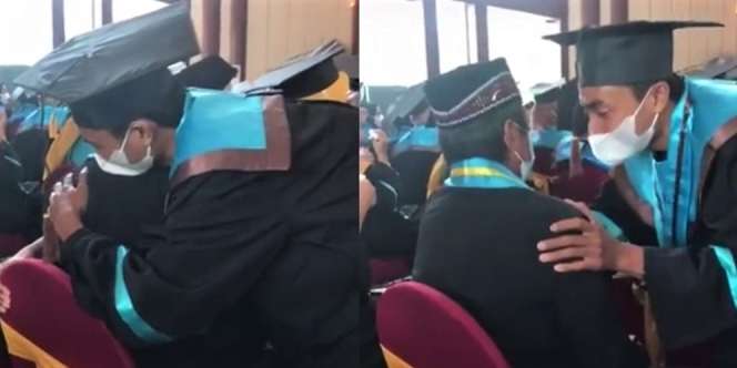 Viral Video Ayah Gantikan Wisuda Anak yang Meninggal Dunia, Satu Gedung Banjir Air Mata!
