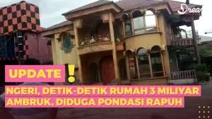 Ngeri, Detik-detik Rumah Rp3 Miliar Milik Pengusaha di Gatsu Ambruk