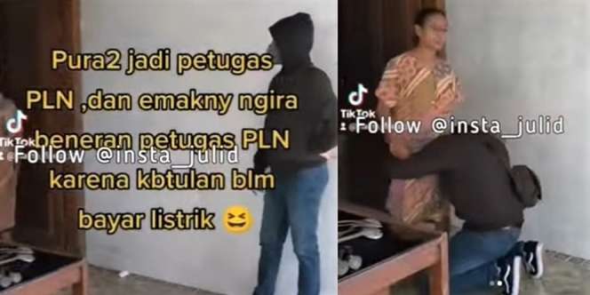 Haru! Lama Tak Pulang, Pemuda Ini Beri Kejutan Sang Ibu dengan Nyamar Jadi Petugas PLN