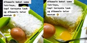 Viral Istri Siapkan Bekal Suami, Lauknya Telur Mentah Bikin Emosi: Salah Apa Semalam Mas?