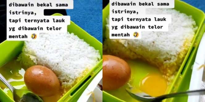 Viral Istri Siapkan Bekal Suami, Lauknya Telur Mentah Bikin Emosi: Salah Apa Semalam Mas?