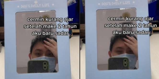 Pria Ini Baru Sadar Fakta di Balik Cermin yang Dipakai Selama 2 Tahun, Bikin Ngakak