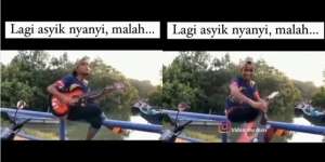 Pria Ini Asyik Bermain Gitar Sambil Nyanyi, Tapi Endingnya Malah Ngenes!