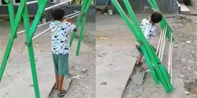 Viral Aksi Bocah Bantu Angkat Jemuran, Endingnya Bikin Tersedak