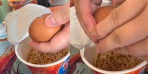 Niat Makan Mi Instan Pakai Telur Mentah, Pas Dibuka Penampakannya Sangat Menjijikan!