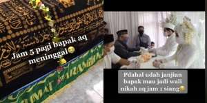 Pelaminan Baru Kelar, Pengantin Tegar Menikah Tanpa Ayah yang Meninggal Waktu Subuh