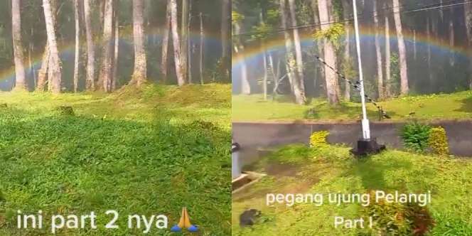 Viral Video Ujung Pelangi di Depan Mata, Saat Didekati Faktanya Mengejutkan