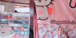 Emak-Emak Pemilik Kedai Punya Skill Kamuflase, Pantas Pembeli Susah Melihatnya