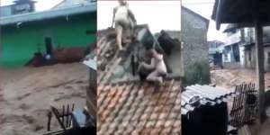 Video Detik-Detik Banjir Bandang Terjang Jatinangor Sumedang, Warga Naik ke Atap Rumah