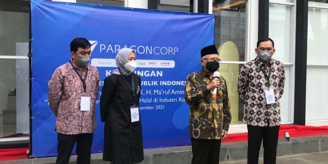 Dukung Industri Halal, Wapres Ma'ruf Amin Kunjungi Pabrik Paragon