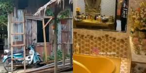 Dari Luar Seperti Gubuk Reyot, Bagian Dalam bak Rumah Sultan, Ada Closet dan Bathtub 'Emas'