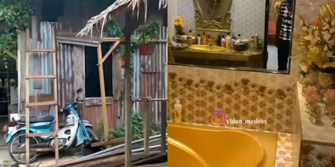 Dari Luar Seperti Gubuk Reyot, Bagian Dalam bak Rumah Sultan, Ada Closet dan Bathtub 'Emas'