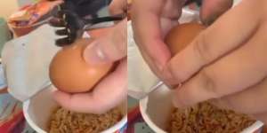 Niatnya Makan Mie Instan Estetik Pakai Telur, Endingnya Malah Bikin Jijik dan Mual