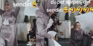Cewek Jatuh Saat Berikan Kejutan untuk Pengantin, Warganet: Malu Sampai ke Bulan