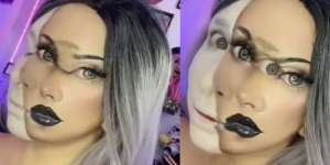 TikTokers Bikin Makeup Ilusi Optik Hingga Terlihat 'Bermuka Dua', Skill Tingkat Dewa!
