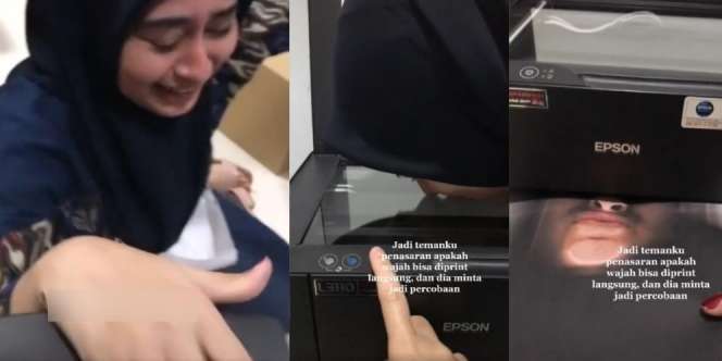 Heboh Hijaber Cantik Iseng Fotokopi Wajah Sendiri di Printer, Hasilnya Tak Terduga dan Bikin Ngakak