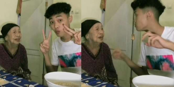 Ditonton 28 Juta Kali, Video Lagi Asyik Makan Mie, Pemuda Kaget dan Hilang Nafsu Makan Dengar Celetukan Nenek