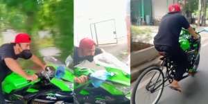 Dari Depan Tampak 'Sepeda Motor' Ninja Melaju dengan Kecepatan Tinggi, Setelah Lewat Ternyata...